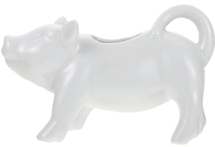 TOYANDONA Tasse à Lait De Cochon En Céramique Blanche Poignée, Petite Carafe Multifonctionnelle, Tasse à Café Et Sauce Pratique, Cuisine Et Table, Design Facile à Nettoyer