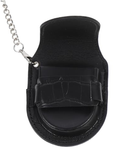 Yardwe Étui de Voyage pour Montre de Poche en Cuir Noir Vintage, Garde et Rangement pour Père ou Mari, Accessoire Élégant et Pratique
