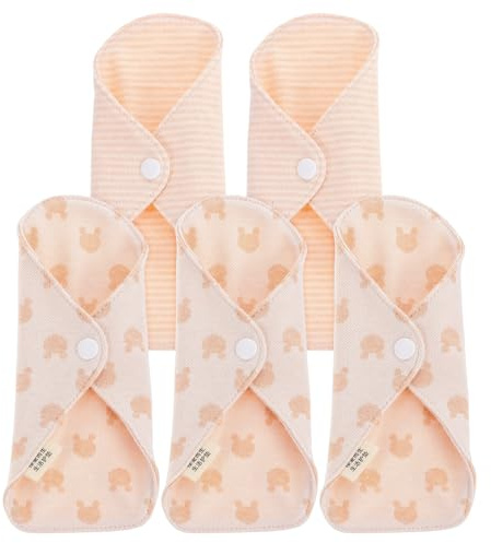Toyvian -pack Wiederverwendbare Wattepads aus Bio Baumwolle Waschbare und Atmungsaktive Damenbinden für Frauen für Reisen und Wochenbett 5 Stück Zufälliger Stil
