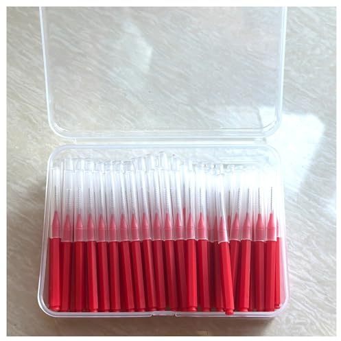 100/200 st Box Interdentalborste 0,6-1,5Mm Rengöring mellan tänderna Munvård I Form Tandtråd I-typ Push Pull(100pcs red 1.0mm)