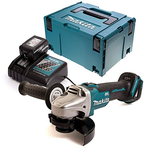 Makita DGA504Z 18V Angle Grinder with 1 x 5Ah Battery, Charger, Case