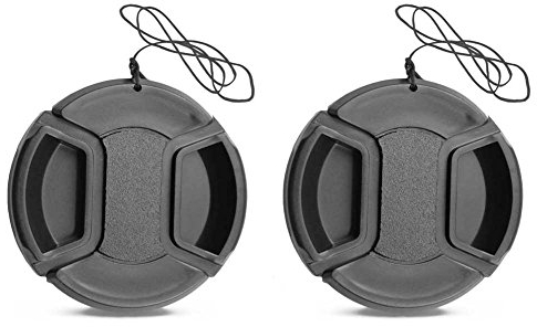 Tapa de lente de cámara (67 mm) compatible con Canon EF-S 17-85 mm 18-135 mm, compatible con Nikon AF-S DX VR 18-105 mm (paquete de 2)