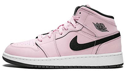 NIKE Air Jordan 1 Mid (GS), Scarpe da Fitness Donna, Multicolore, Rosa (Pink Foam), Nero, Bianco, Antracite, 601, 40 EU