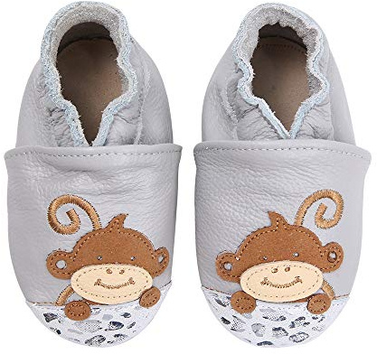 Chausson Cuir Souple Bébé Chaussures Enfant Dessin Animé Fille Garçon 0-24 Mois (18-24 Mois, Singe)