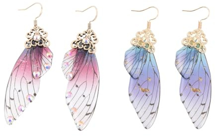 Holibanna Ohrringe Schmetterlingsflügel Design Leichte Ohrstecker Für Damen 6.3 Zoll Lange Schmuck Accessoire Für Partys Und Festliche Anlässe