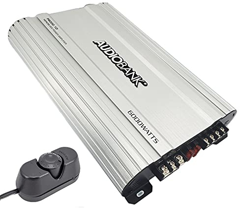 Audiobank P6001-G2 Monoblocco 6000 WATTS Amp Classe D 1 OHM Car Audio Stereo Amplificatore con Circuito di Accensione/Spegnimento Remoto/Resistente Lega di Alluminio Dissipatore di Potenza e