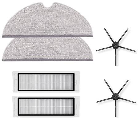 roborock Original Zubehör-Set schwarz (2 x Mikrofaser-Wischtuch, 2 x HEPA-Staubfilter, 2 x Seitenbürste) für E4, S4, E5, S5 Max, S6, S6 Pure, S6 MaxV