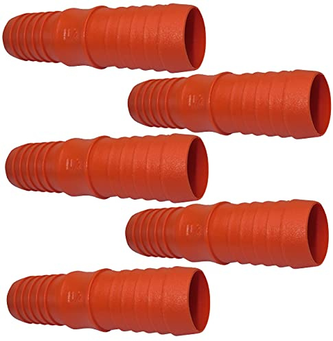 AERZETIX - Juego de 5 Racores de Reparación Acanalado 1''1/4'' x 1''1/4'' - Empalme de Reparación Manguitos para Manguera de Jardín - en Plástico - Conector Tipo Acanalado
