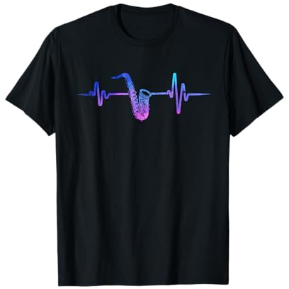 Jazz Saxophoniste Battement De Coeur Saxo Saxophone T-Shirt