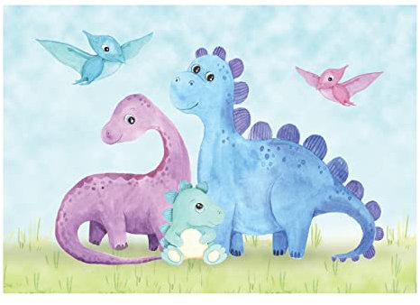WallArena - Vlies Fototapete Kinderzimmer Dinosauriere 312x219 cm - Fototapeten - Fototapeten Tapeten für Kinder Kindertapete - Vliestapete Wandtapete Tapete 3D Effekt - Triere