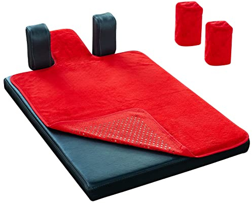 Pilates Reformer Anti-Rutsch-Matten-Handtuch (inklusive 2 Schulterschutzhüllen) (rot)