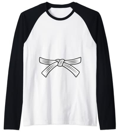 Judo belt white belt Judo 6th Kyu Obi, Jiu-Jitsu, Aikido Raglan Baseball Tee