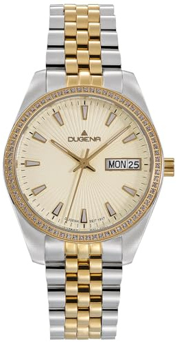 Dugena Damen-Armbanduhr 4461080 Venetia Stone, Quarz, Edelstahl, Saphirglas, Drückerfaltschließe, 10 bar