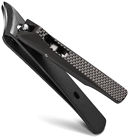 FVION Präzision Nagelknipser, Fußnagelzange für Tief Dicke und Eingewachsene Fußnägel, Gebogene Klinge Nagelschneider aus Edelstah, Große Nagelknipser für ältere