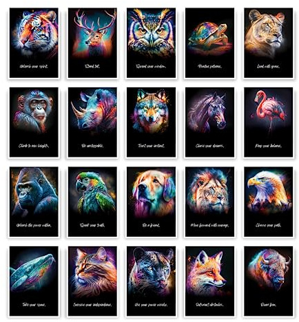 metaFox papeal Spirit Animals - 44 Art Postcards with Messages