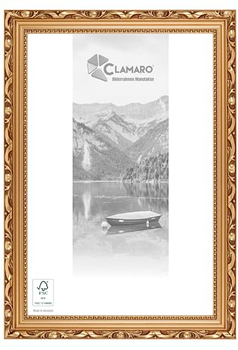 CLAMARO 'KARL' Bilderrahmen Antik 50x70 Massivholz | Bronze | Shabby Chic Vintage Barock | Holzrahmen inkl. Acrylglas, Rückwand, Aufhänger (Querformat & Hochformat)