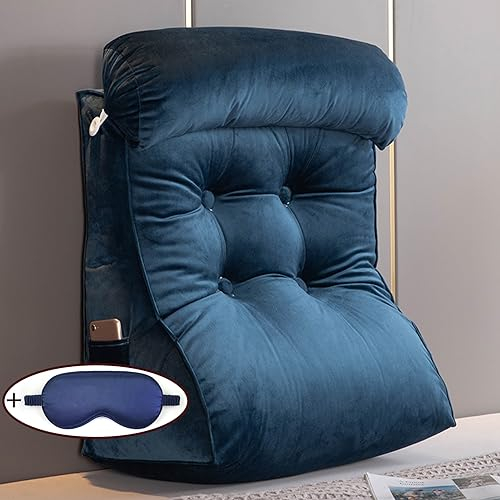 XIBANY Ergonomisches Rückenlehne Kopfkissen Lesekissen,Keilkissen ideal als Lesekissen für Bett,Abnehmbares Mehrzweckkissen Rückenkissen zum Sitzen im Bett,Lesen,Spielen,Fernsehen