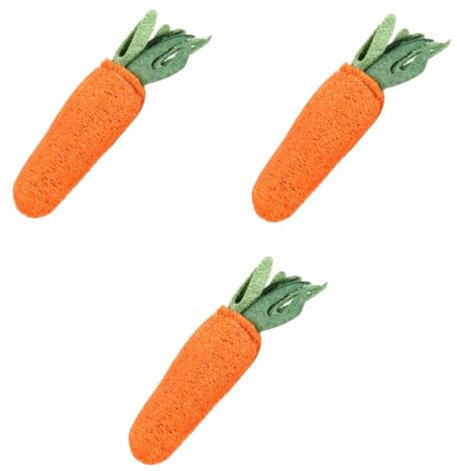 Angoily 3stücke Kauspielzeug Für Haustiere Aus Natürlichem Loofah Karottenform Für Zahnpflege Von Hamstern Kaninchen Und Kleinen Hunden Sicheres Und Langlebiges Spielzeug Für