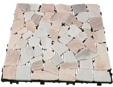 BESTonZON 1Stk Steinboden ineinandergreifende Steinfliesen Bodenfliesen für den Garten steine Verbundfliesen aus Naturstein ineinandergreifende Bodenfliesen aus Stein Ziegel