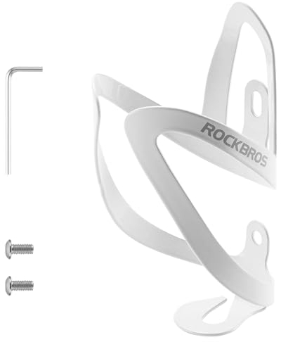 ROCKBROS Flaschenhalter Fahrrad Getränkehalter für Rennrad MTB Trinkflaschenhalter Light Aluminium Wasserflaschenhalter fahrradzubehör Weiß