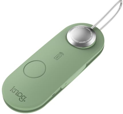 Knog Scout iOS Smart Tag, Tracker & 85d Alarm - Wiederaufladbarer Gepäckanhänger Kompatibel mit iOS App & Apple Find My, Digitale Kontaktinformationen, Remote Chime, Alarm bei niedrigem Batteriestand,