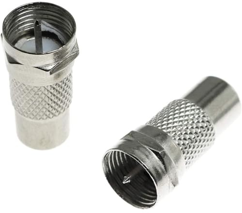 Greluma 2 Stück F-Typ-Stecker auf Cinch-Buchse-Adapter, F auf Cinch für Audio-Video-Koaxialkabel