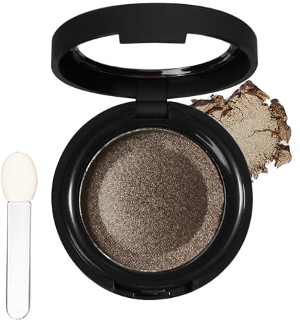 Golden Smoky Single Eyeshadow, Pressed Powder Eyeshadows, Shimmering Highly Pigmented Metallic Eye shadow Long-lasting Waterproof Eye Shadows With Mirror & Brush, Eyes Make up Gift for Women