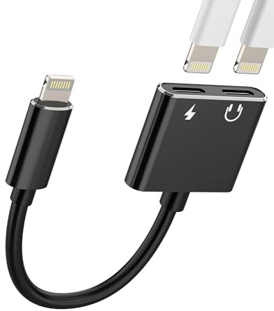 Adapter Lightning auf Klinke Audio 2 in 1 Ladegerät Kopfhörer Anschluss Kabel für iPhone 14 13 12 11 Pro für Apple iPad Air Musik Kopfhörer Zubehör Doppelstecker Auto AUX Splitter