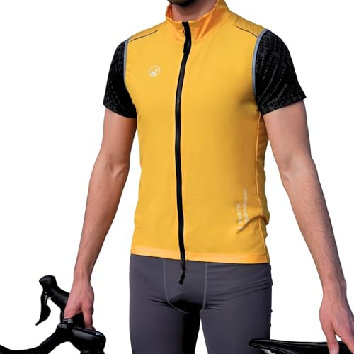IMPALAPRO Chaleco Cortavientos Ciclismo Hombre y Mujer Ultraligero, Transpirable y Resistente - Protección Contra el Viento y la Lluvia