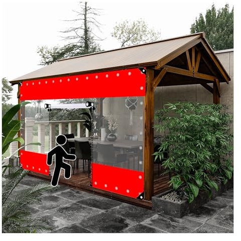 ZHENGQIAN Telone Impermeabile con Porta a Zip,Telone Protettivo Antistrappo Anti-UV,Teloni Pieghevoli Resistente alle,Telo Antigelo for Piante,per pergole, Giardini, Garage(H1.8xW2.5m/H5.9xW8.2ft)