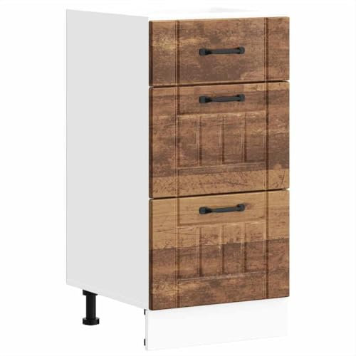 vidaXL Kitchen Base Cabinet/Sink Cabinet - Old Wood Engineered Wood - 40x46x81.5 cm - Adjustable Feet - Ample Storage