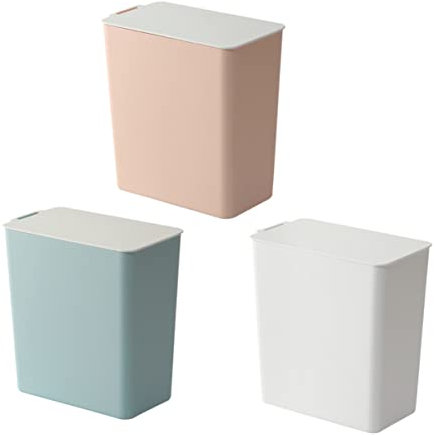 Alipis Poubelle De Bureau Bacs Avec Couvercles Poubelle De Voiture Pouvez Corbeille De Bureau Conteneurs Avec De Table Mini Ordures Cube Salle De Bain Blanche