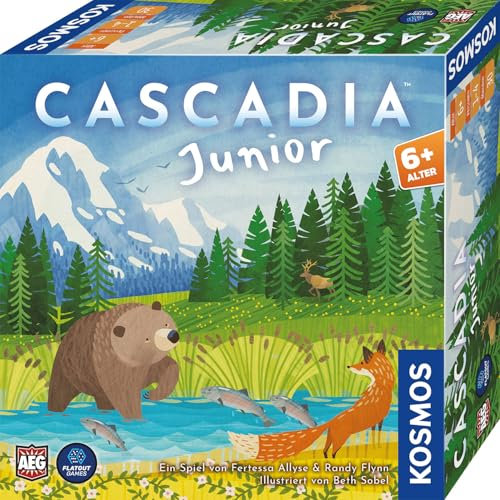 Kosmos 684884 Cascadia Junior, für Kinder und Familien ab 6 Jahre, Kinderspiel für 1-4 Kinder, Legespiel, nominiert zum Spiel des Jahres 2025