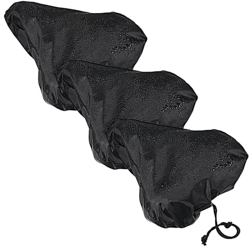 Oruola 3 Stück Regenschutz Fahrradsattel, 37×26 cm Sattelbezug Fahrrad Wasserdicht, Sattel Regenschutz, Fahrradsattel Schutz aus Oxford für die meisten Fahrradsättel, Schwarz