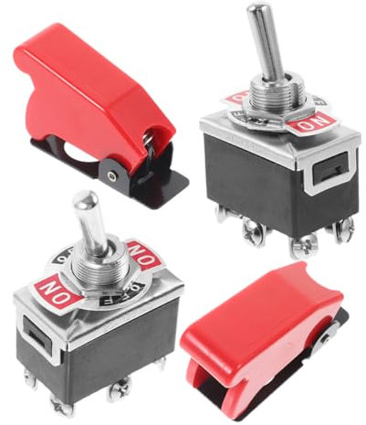CLISPEED 2pezzi Interruttori Toggle Heavy Duty Con Copertura Protettiva Di Interruttori Bilanciere Per Auto e Applicazioni Elettroniche Facili Da Installare e Sicuri