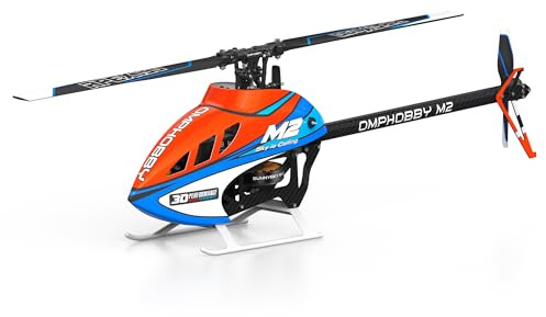 OMPHOBBY M2 V3 PRO RC Hubschrauber für Erwachsene, Unterstützt APP-Tuning und Telemetrie, 6Kanal 3D Bürstenlos-Direktantrieb, 320g Leicht, OFS3 Flugsteuerung, 200er Mini Helikopter Outdoor Orange PNP
