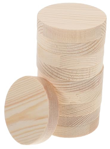 Tofficu 10pezzi Blocchi Di Legno Rotondi Vuoti Per Artigianato Cerchi Di Legno Naturale Non Finiti Trucioli Di Levigati Per Pittura e Progetti Fai Da Te Decorazioni Artistiche Per Ragazzo