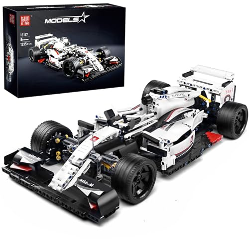 Mould King Technik Formula Rennauto Bausteine, 1235 Teile Statische Version Sportwagen Bauset, Rennwagen Bausatz als Geschenk/Spielzeug für Jungen & Mädchen ab 10 Jahren oder Erwachsene