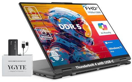 Lenovo Yoga 7i - Pantalla táctil 2 en 1 para laptop, pantalla táctil plegable FHD+ 360 de 16 pulgadas, convertible, Intel Core Ultra 7, Windows 11, retroiluminada, huella dactilar, accesorio YGYTE