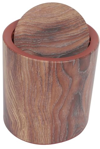 Parliky Pattumiera in Legno con e Coperchio Ribalta Cestino Medio per Cucina Ufficio e Camera da Letto Finitura Effetto Naturale Facile da Pulire e Resistente