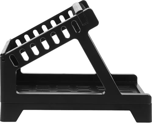 LOORGVEL Porte-étiquettes en Plastique Noir pour Rouleaux Thermiques, Support Pratique et Stable pour Étiquettes D’expédition, Accessoire Bureau Compatible Imprimante, Organisateur