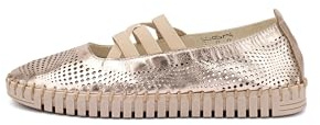 Frau - Ballerina in Pelle Laminata laserata