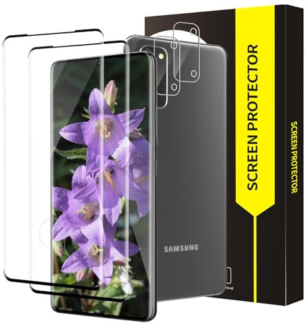 Cable Leader 2+2 Stück Schutzfolie für Panzerglas für Samsung Galaxy S20 5G, 3D-Volle Bedeckung Fingerabdruck-ID Ultra-Klar Kristallklar 9H Härte Anti-Kratzen Unzerbrechlich Samsung S20 Folie