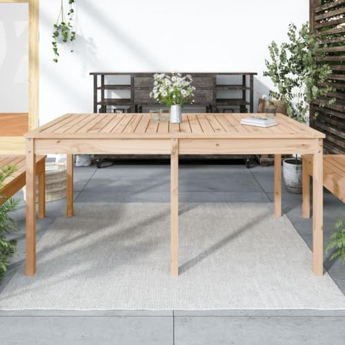 zylophax Gartentisch Massivholz Kiefer 159,5x82,5x76 cm wetterfest Outdoor Tisch Balkon Terrassentisch Loungetisch Outdoor Gartentische Terassentisch außen Balkontisch