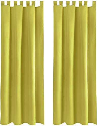 Bestlivings Blickdichte Gardine im 2er Pack mit Schlaufen (140x145 cm/Grün), in vielen Farben