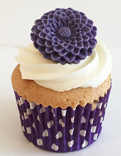 6 Pretty Sugar Lattice Flowers: Purple
