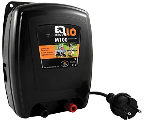 Ellofence Weidezaungerät 230V Netz M100 - Extra starkes & leises Elektrozaungerät - Premium Weidegerät für alle Haus- und Nutztiere geeignet - Stromzaungerät mit Zaunkontrollanzeige