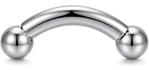 Funseedrr Filetto femminile Curvo Barbell Piercing Banana con sfera Acciaio chirurgico (1,6 2 2,5 3 4 5 6 8 10mm Spessore)