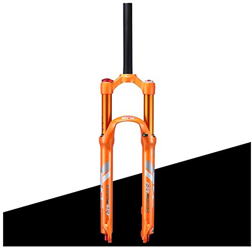 LvTu Mountainbike Vorderrad Gabel MTB Luft Feder 27,5, Manuelle Sperrung, 1-1/8 Gerade, Unisex, Orange