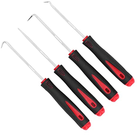 Simmerring Werkzeug, Wellendichtring Werkzeug, 4 Typen Öl-Dichtungshaken Set O-Ring Dichtung Demontage Werkzeug Haken Werkzeug für Gabelöldichtungen vorne, Fahrraddichtungen